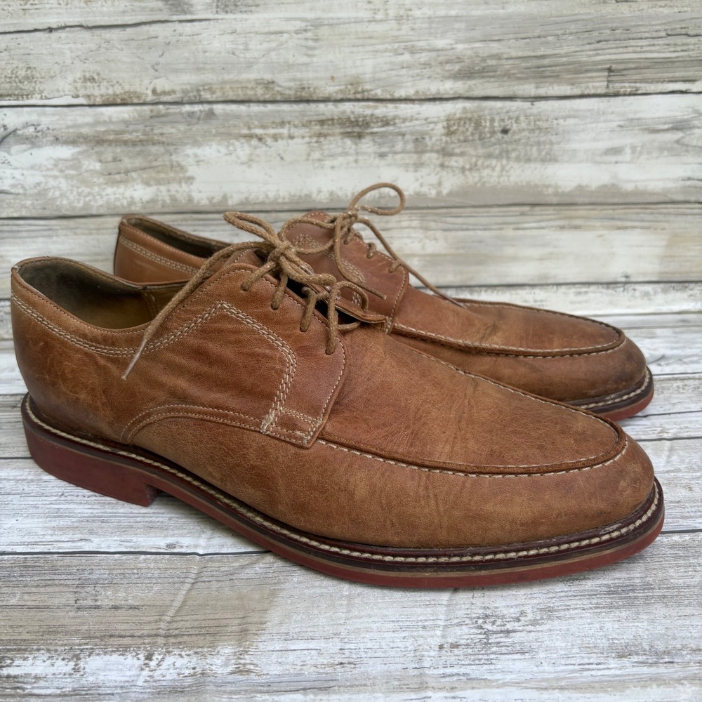 Martin Dingman Earnest Leather Saddle Oxford Mocc Toe Boucher 10 Tan Preppy